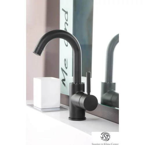 Bugnatese KOBUK Mosdócsaptelep leeresztő nélkül matt fekete színben 2213SOP