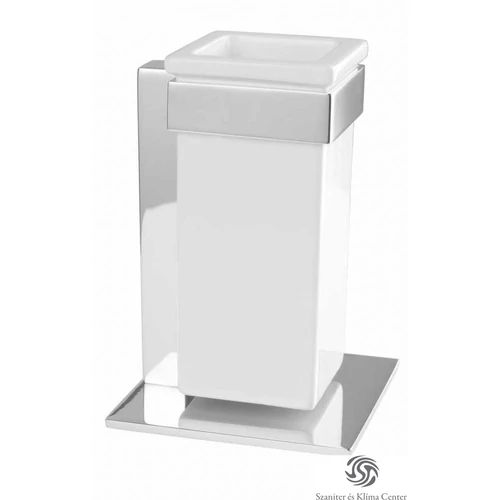 Bugnatese COMPLEMENTI Álló pohártartó fehér kerámival króm színben 22803