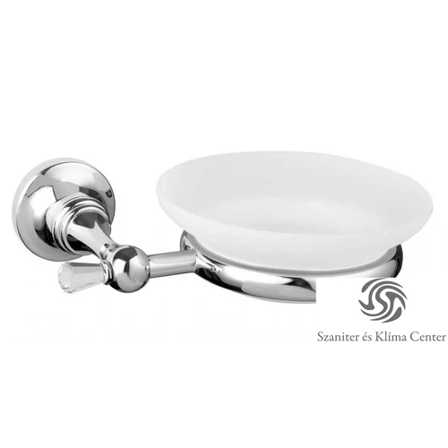 Bugnatese COMPLEMENTI Fali szappantartó matt üveggel swarovski gomb króm színben 27800