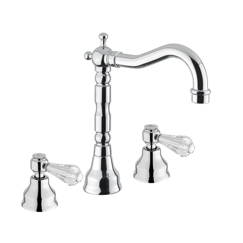 Bugnatese Revival 412KCR Álló 3 üléses mosdócsaptelep leeresztővel swarovski fogantyúval CR / KRÓM