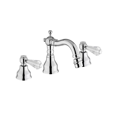 Bugnatese Revival 425KCR Álló 3 üléses bidet csaptelep kifolyóval swarovski fogantyúval CR / KRÓM