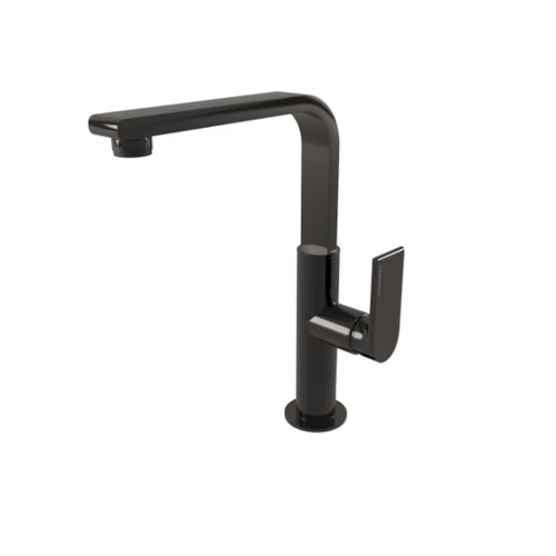 Bugnatese Simple álló tört kifolyós mosdó csaptelep leeresztővel, fényes fekete króm színben 6618CNL