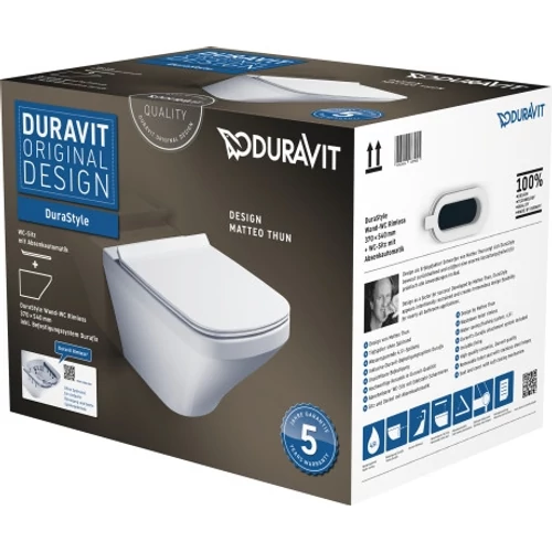 Duravit Durastyle Rimless (öblítőperem nélküli) fali wc szett, ülőkével 45510900A1