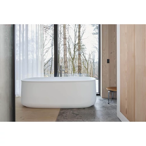 Duravit Zencha szabadon álló fürdőkád 160x85 illesztés nélküli előlappal és állvánnyal, egy háttámlával, Push-Open szeleppel 700462000000000