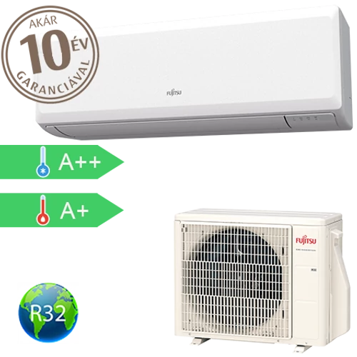 Fujitsu Eco ASYG09KPCE / AOYG09KPCA oldalfali split klíma (2.5 kW)