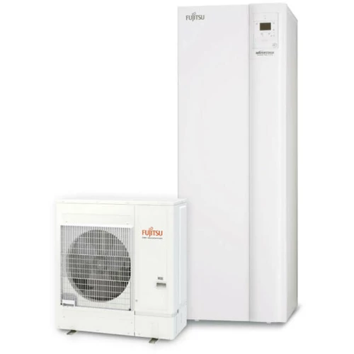 Fujitsu Waterstage Comfort WGYA100ML3 / WOYA100KLT levegő-víz osztott hőszivattyú, 190 literes HMV tartállyal, 1 fázisú, R32, (10,0kW)
