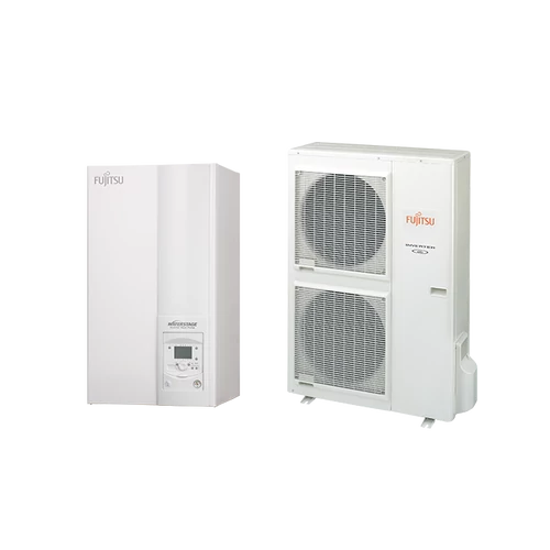 Fujitsu Waterstage High Power V2 HP 11/1F WSYG140DG6 / WOYG112LHT levegő-víz osztott hőszivattyú, 1 fázisú, R410A, (10,8kW)