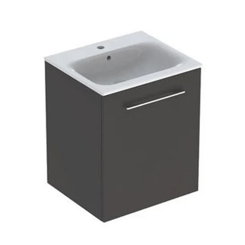 Geberit Selnova Square mosdószekrény, keskeny peremű mosdóval, egy ajtós, Láva/Matt bevonat 501.249.00.1