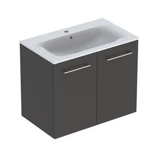 Geberit Selnova Square mosdószekrény, keskeny peremű mosdóval, két ajtós, Láva/Matt bevonat 501.257.00.1