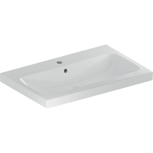 Geberit iCon Light mosdó, 75x48cm, csaplyukkal és túlfolyóval, fehér (501.835.00.1)