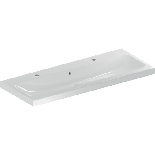 Geberit iCon Light mosdó, 120x48cm, csaplyuk bal és jobb oldalon, túlfolyóval, fehér (501.837.00.1)