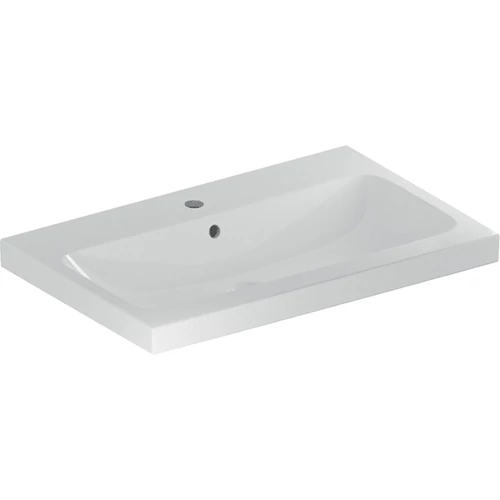 Geberit iCon Light pultra ültethető mosdó, 75x48cm, csaplyukkal és túlfolyóval, fehér (501.848.00.1)
