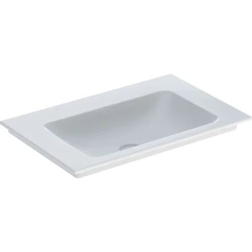 Geberit ONE mosdó alsószekrényhez, függőleges lefolyóval, 75x48cm, csaplyuk és túlfolyó nélkül, fehér / KeraTect (505.011.01.2)