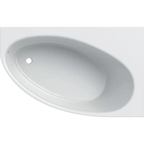 Geberit Selnova aszimmetrikus fürdőkád lábakkal, 160x100x46cm, bal oldali lefolyó, 230l, fényes fehér (554.275.01.1)