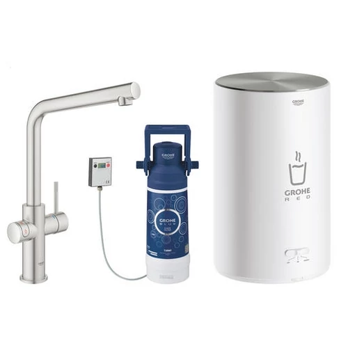 Grohe Red Duo csaptelep és kombi bojler M méret (4 liter), supersteel 30327DC1