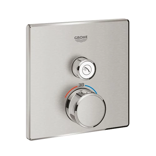 Grohe Grohtherm SmartControl Termosztát falsík mögötti telepítéshez, 1 fogyasztóra, matt szuperacél 29123DC0