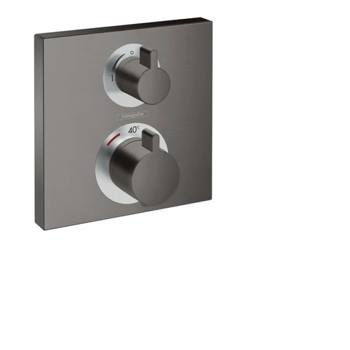 Hansgrohe Ecostat Square Termosztát falsík alatti szereléshez, 2 fogyasztóhoz, szálcsiszolt fekete/króm 15714340