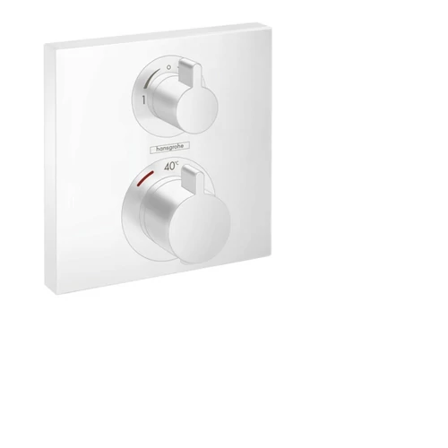 Hansgrohe Ecostat Square Termosztát falsík alatti szereléshez, 2 fogyasztóhoz, matt fehér 15714700