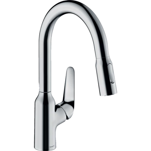 Hansgrohe Focus M4216-H180 egykaros konyhai csaptelep kihúzható zuhanyfejjel, króm 71821000