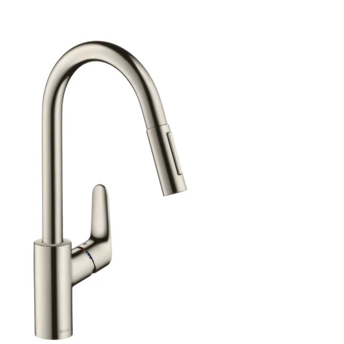 Hansgrohe M4116-H240 egykaros konyhai csaptelep 240 kihúzható zuhanyfejjel, rozsdamentes acél hatású 73880800