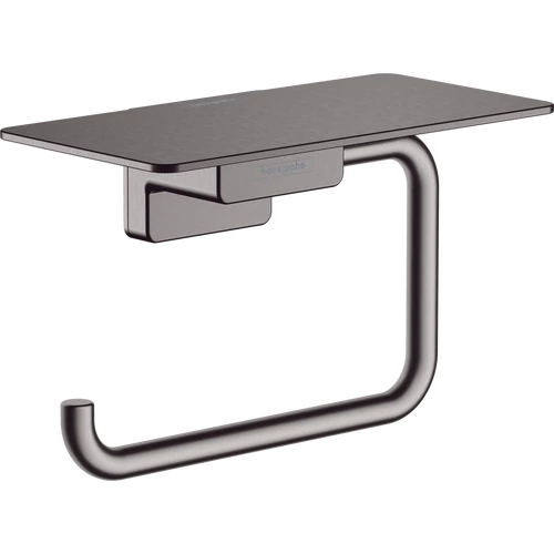 Hansgrohe AddStoris WC papír tartó, polccal szálcsiszolt fekete/króm 41772340