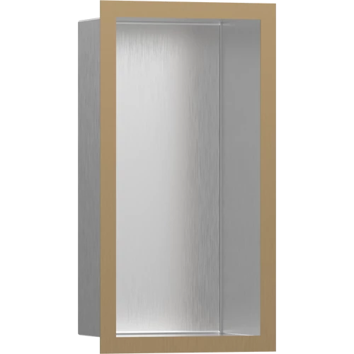 Hansgrohe XtraStoris Individual Falfülke szálcsiszolt rozsdamentes acél felülettel, design kerettel 300/150/100 szálcsiszolt bronz 56094140