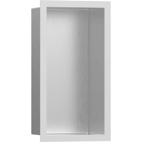 Hansgrohe XtraStoris Individual Falfülke szálcsiszolt rozsdamentes acél felülettel, design kerettel 300/150/100 matt fehér 56094700