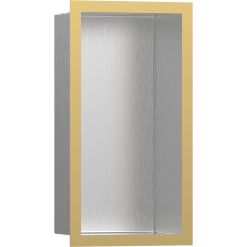 Hansgrohe XtraStoris Individual Falfülke szálcsiszolt rozsdamentes acél felülettel, design kerettel 300/150/100 polírozott arany hatású 56094990