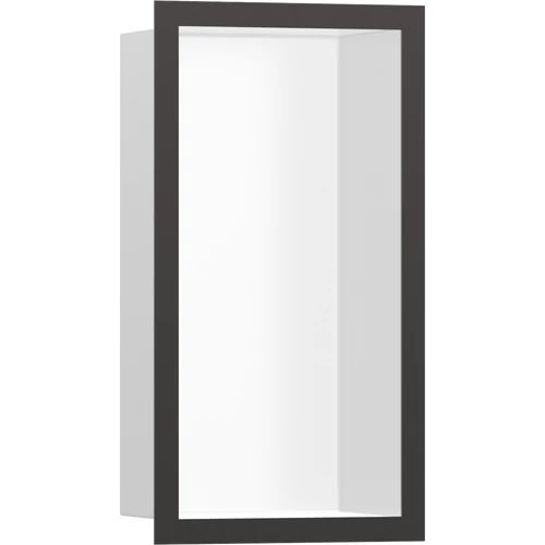 Hansgrohe XtraStoris Individual Falfülke matt fehér színben, design kerettel 300/150/100 szálcsiszolt fekete/króm 56096340