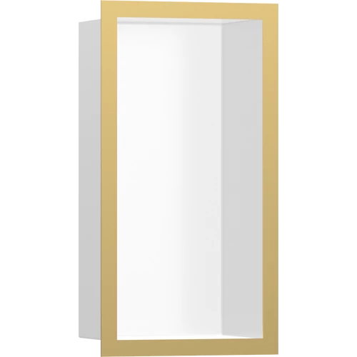 Hansgrohe XtraStoris Individual Falfülke matt fehér színben, design kerettel 300/150/100 polírozott arany hatású 56096990