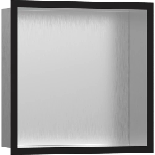 Hansgrohe XtraStoris Individual Falfülke szálcsiszolt rozsdamentes acél felülettel, design kerettel 300/300/100 matt fekete 56097670