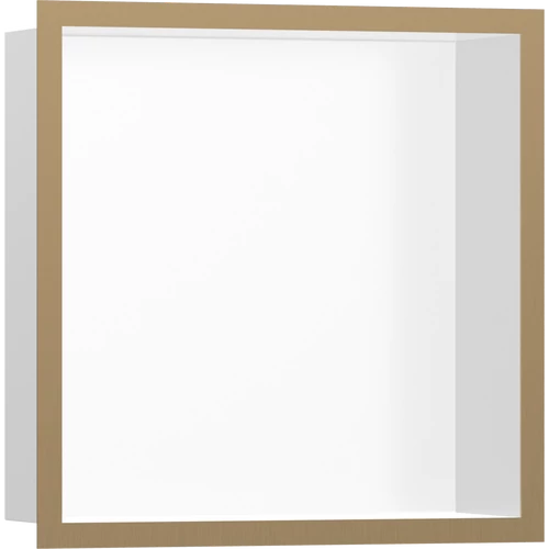 Hansgrohe XtraStoris Individual Falfülke matt fehér színben, design kerettel 300/300/100 szálcsiszolt bronz 56099140