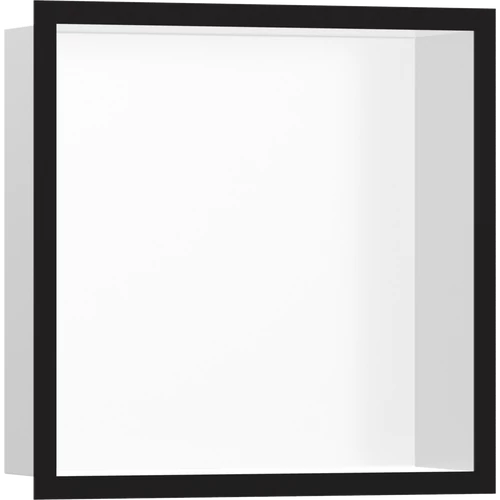 Hansgrohe XtraStoris Individual Falfülke matt fehér színben, design kerettel 300/300/100 matt fekete 56099670