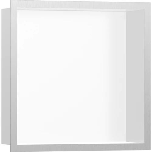 Hansgrohe XtraStoris Individual Falfülke matt fehér színben, design kerettel 300/300/100 rozsdamentes acél 56099800