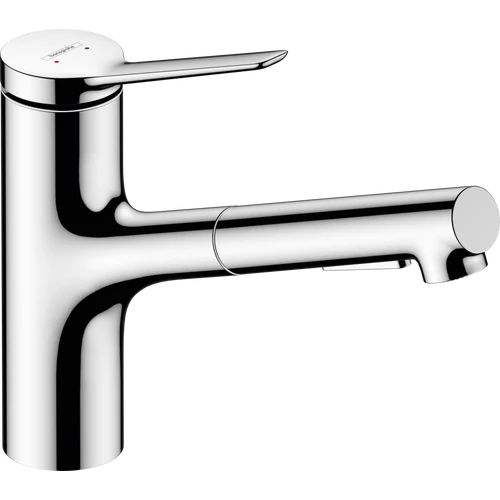 Hansgrohe Zesis M33 Egykaros konyhai csaptelep 140, Eco, kihúzható kifolyóval 2 jet króm 74810000