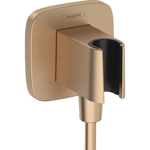 Hansgrohe FixFit Porter Q zuhanytartó fali csatlakozóval, szálcsiszolt bronz 26887140
