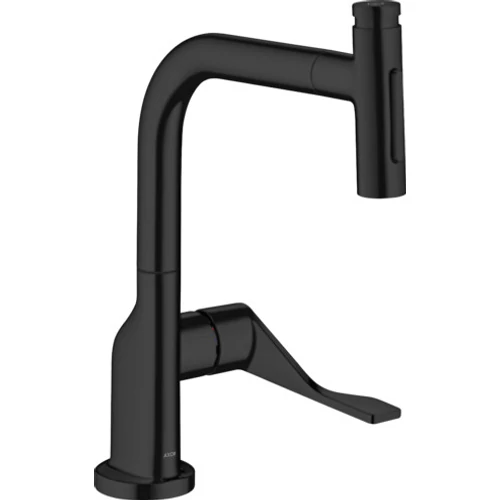 Axor Citterio Select konyhai csaptelep kihúzható kifolyóval 2 jet, matt fekete 39863670