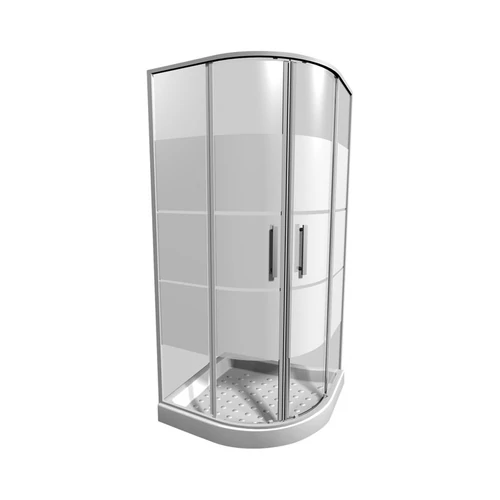 JIKA LYRA PLUS íves zuhanykabin, 80x80 cm, csíkos üveg H2533810006651