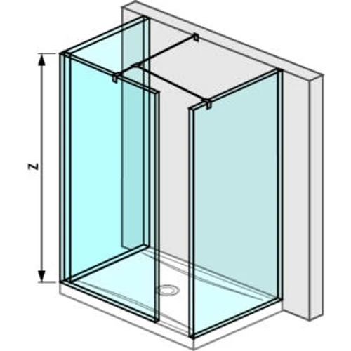 JIKA PURE Walk In zuhanykabin, hátfalhoz illeszthető, 68x90 cm H2684280026681