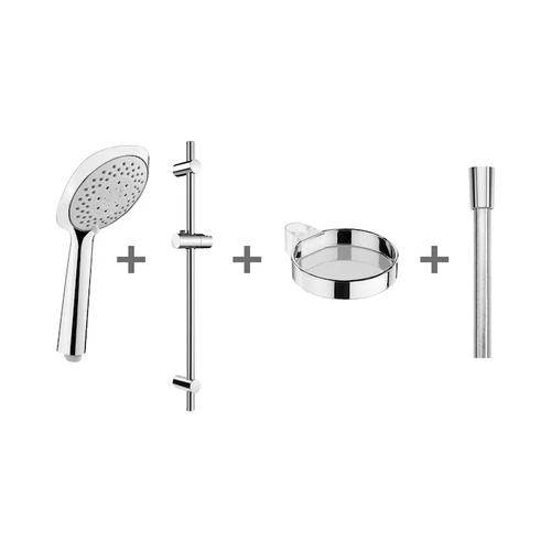 JIKA CUBITO-N zuhanyszett, kézizuhany zuhanyrúddal, krómozott szappantartó H3651X00044731