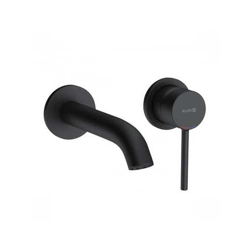 KLUDI Bozz falsík alatti, kétlyukas, fali mosdócsap, matt fekete 382443976