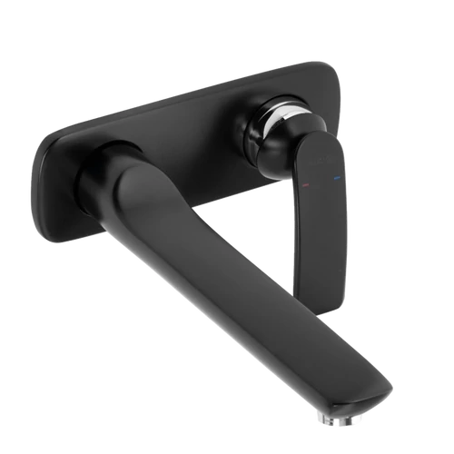 KLUDI Balance falsík alatti, kétlyukas, fali, egykaros mosdócsap, mattfekete/króm 522478775