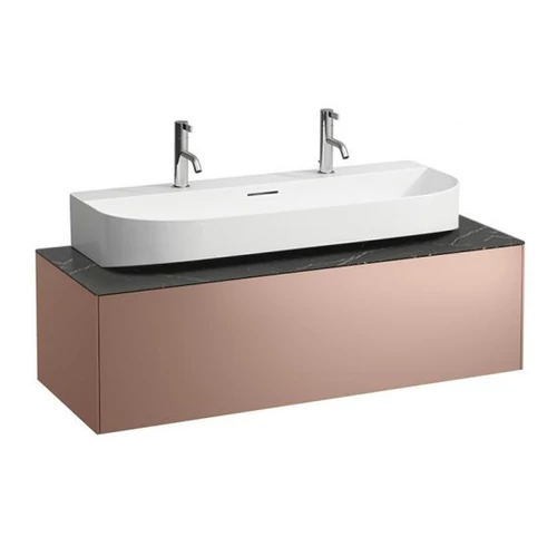 Laufen Fiók elem, 1 fiók, 816347 csiszolt alsó felületű mosdóhoz, kivágással középen, Réz és Nero Marquina H4054610341411