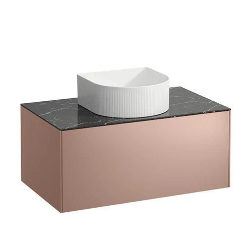 Laufen Fiók elem, 1 fiók, 812340, 812341, 812342, 812343 mosdótálakhoz, kivágással középen, Réz és Nero Marquina H4054110341411