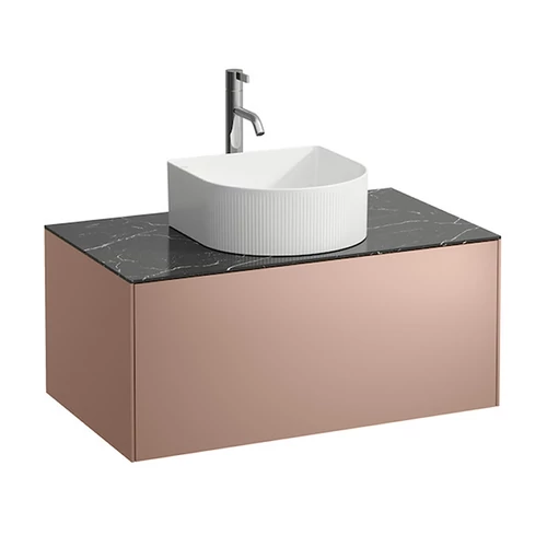 Laufen Fiók elem, 1 fiók, 812340, 812341, 812342, 812343 mosdótálakhoz, kivágással középen, fúrt csaplyuk, Réz és Nero Marquina H4054150341411