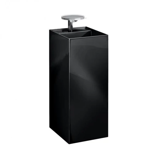Laufen Szabadon álló mosdó, speciális rejtett lefolyóval túlfolyónyílás nélkül, egy csaplyukkal , Fényes fekete H8113310201111