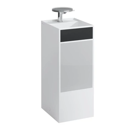 Laufen Szabadon álló mosdó, speciális rejtett lefolyóval túlfolyónyílás nélkül, egy csaplyukkal , Foltok, fekete szürke H811331D031111