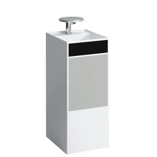 Laufen Szabadon álló mosdó, speciális rejtett lefolyóval túlfolyónyílás nélkül, csaplyuk nélkül , Foltok, fekete szürke H811331D031121