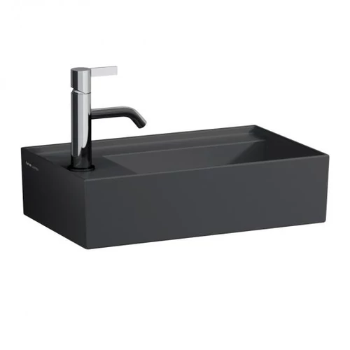 Laufen Kézmosó, baloldali armatúrapaddal túlfolyónyílás nélkül, csaplyuk nélkül , Graphite matt H8153357581121