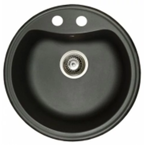 Marmorin DURO egymedencés gránit mosogató, kerek, fekete 130 803 002